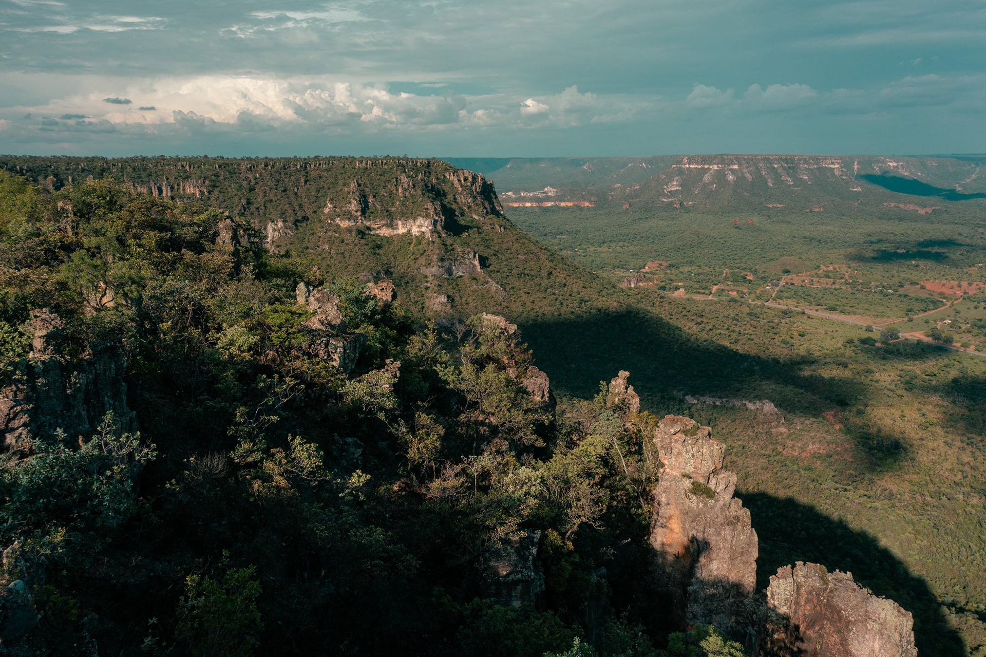Vista aérea de cadeia de montanhas, Tocantins